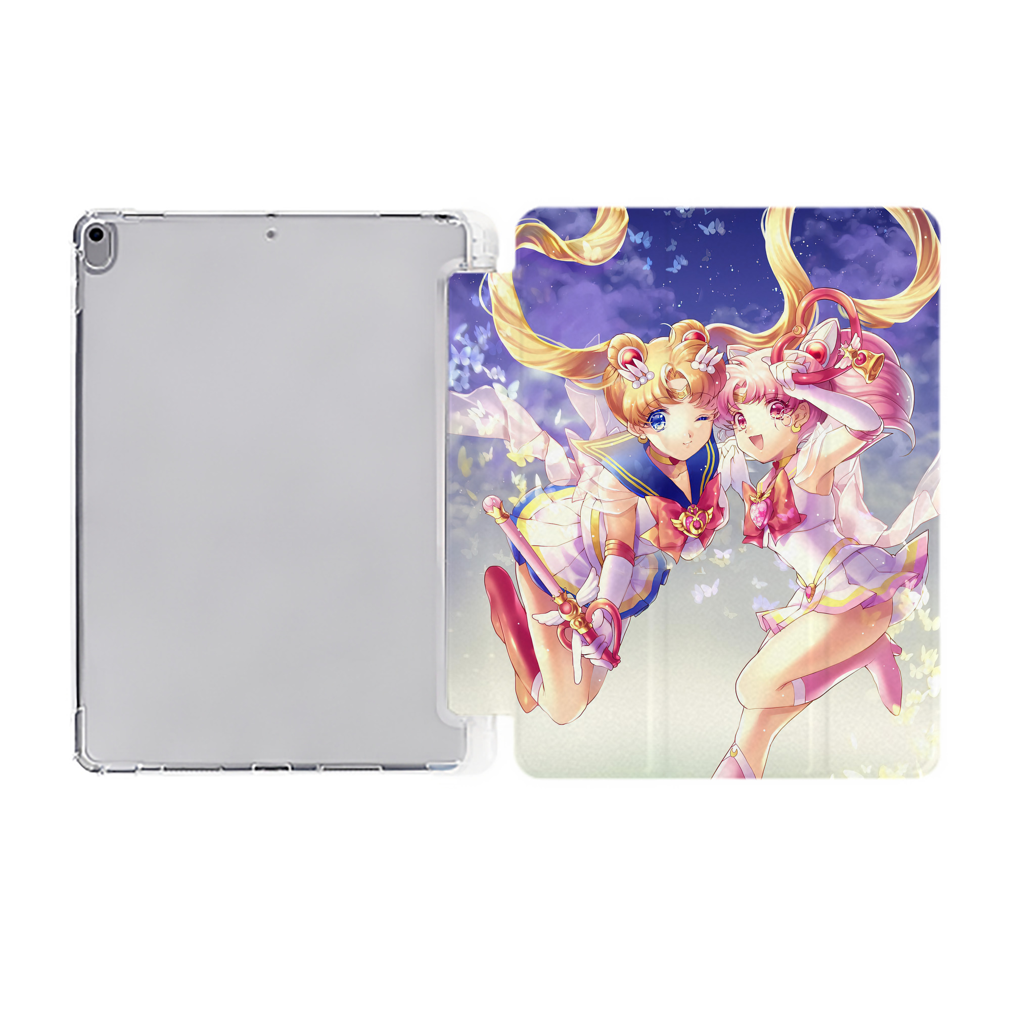 （画像用） 美少女戦士セーラームーン Sailor Moon IPad ケース ペン収納付き 三つ折りスタンド PUレザー×シリコン 対応機種9.5/10.5/10.9インチ